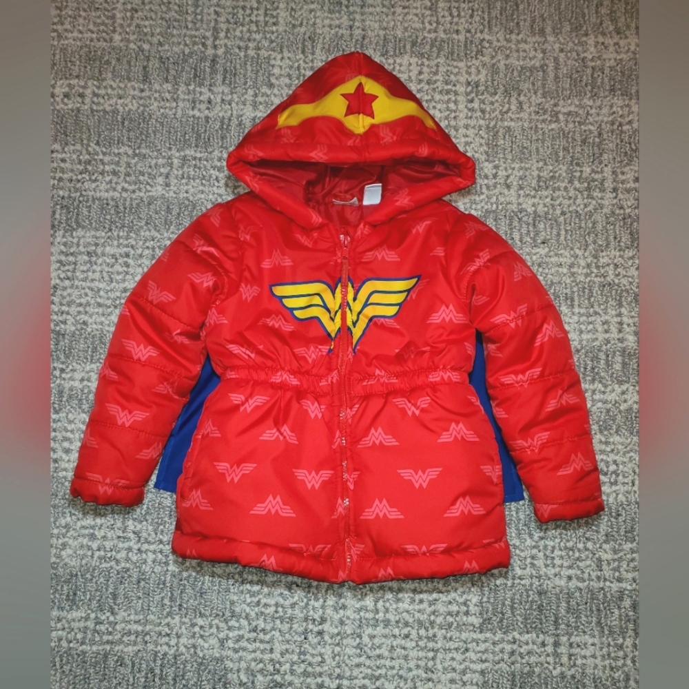 Wonder Woman Toddler Girl Hooded Puffer Jacket